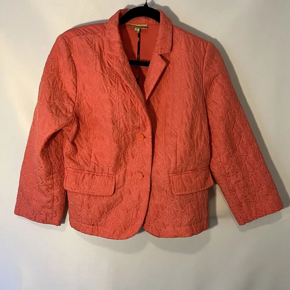 Vera Wang Princess Star Pattern Youth Size XL Salmon Jacket